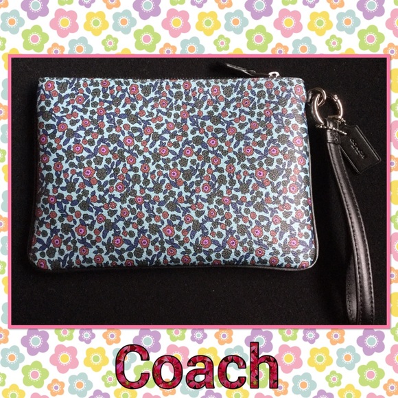 Coach Handbags - Authentic Large Coach floral leather wristlet